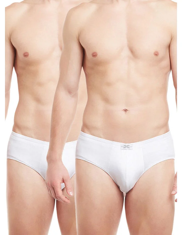 men's microfiber underwear service-Body X Solid Briefs-Pack of 2-TUTO-White