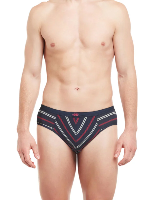 men's performance underwear monthly-Body X Striped Briefs-BX09B-Black Stripe