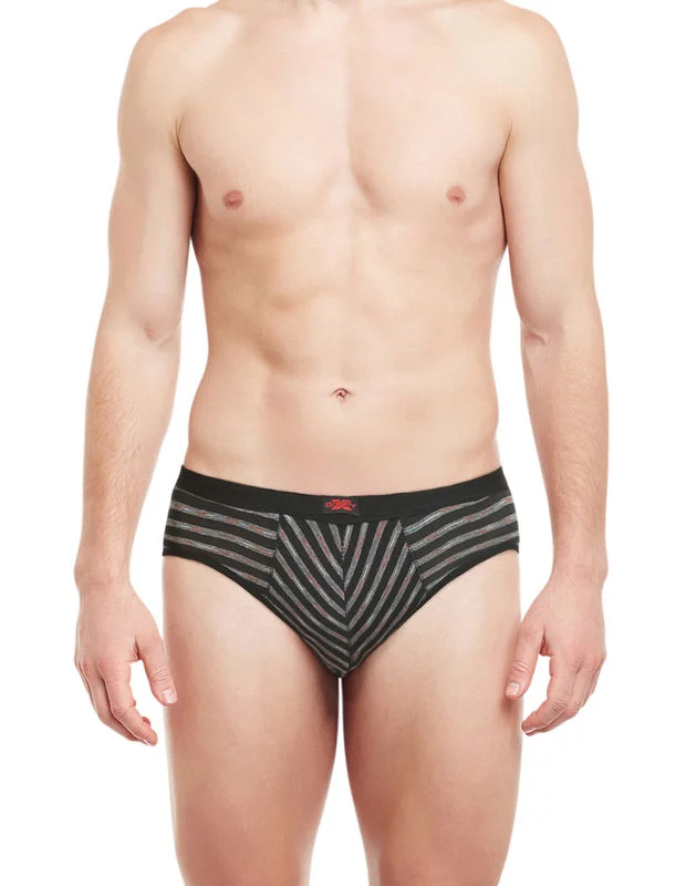 men's microfiber underwear set-Body X Striped Briefs-BX09B-Melange Stripe