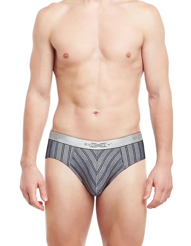 men's lightweight underwear deal-BodyX Striped Briefs-BX27B-Black