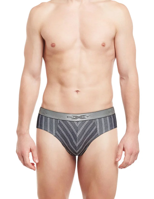 men's organic cotton underwear offer-BodyX Striped Briefs-BX27B-White