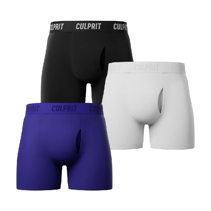 men's durable underwear discount-Boxer Brief w/ fly N°10 Bundle 3-Pack