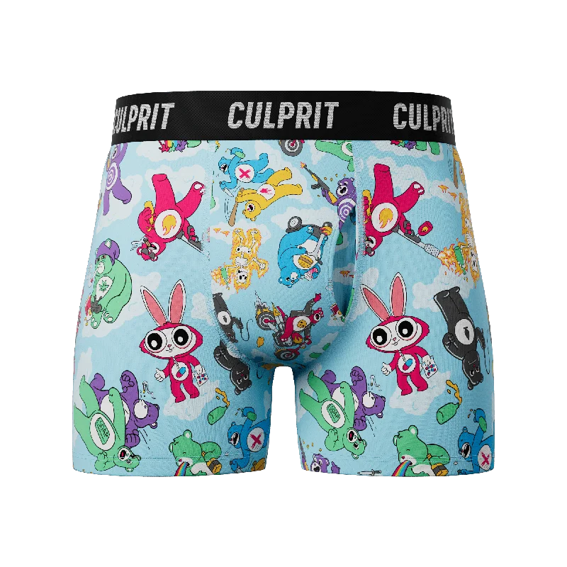 men's plus-size underwear delivery-Don't Care Bears 🌈 Boxer Briefs w/ fly