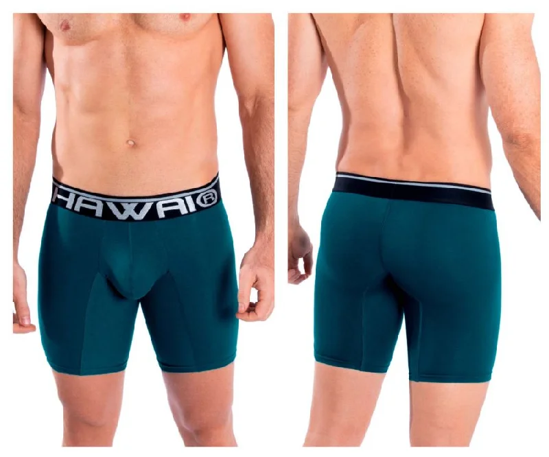 men's bamboo underwear pack-HAWAI 41903 Solid Athletic Boxer Briefs Color Petrol