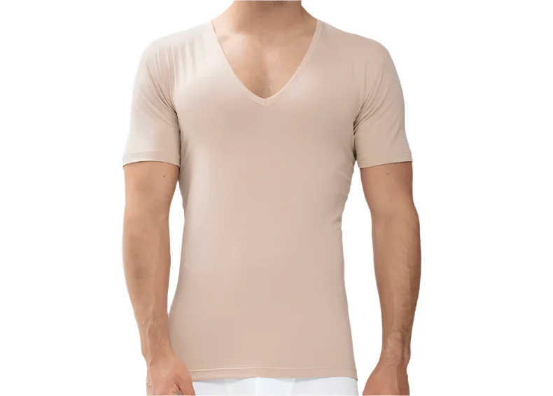 men's bamboo underwear monthly-Mey Dry Cotton V Neck T Shirt