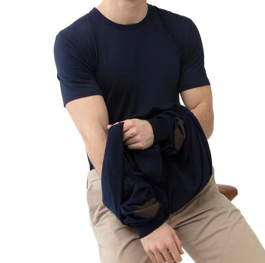 men's travel underwear service-Mey Hybrid T-Shirt Crew Neck