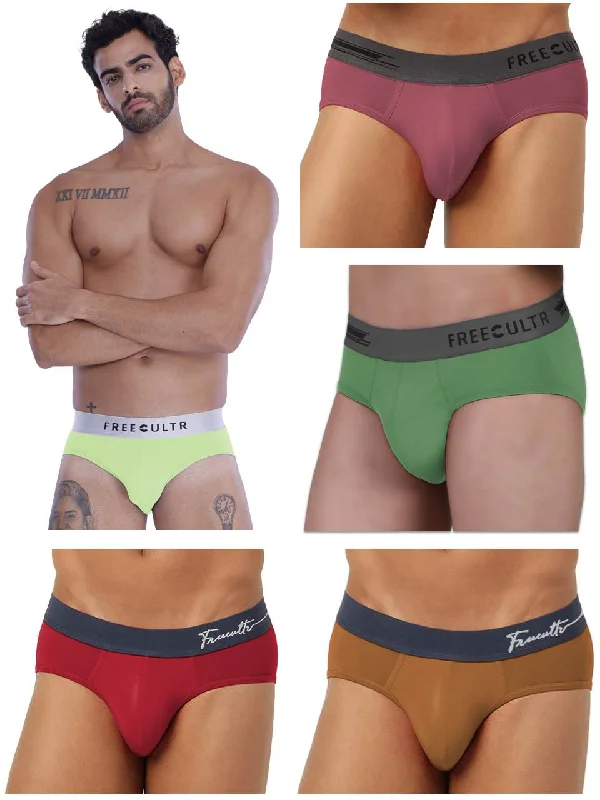 men's high-waisted underwear delivery-Poppy Colour Edition: Pack of 5 Brief's (Zesty Lime)