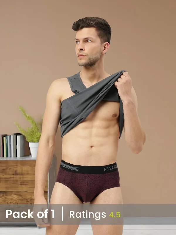 men's eco-friendly underwear service-Men's Anti-Bacterial Printed Micro Modal Brief (Pack of 1)