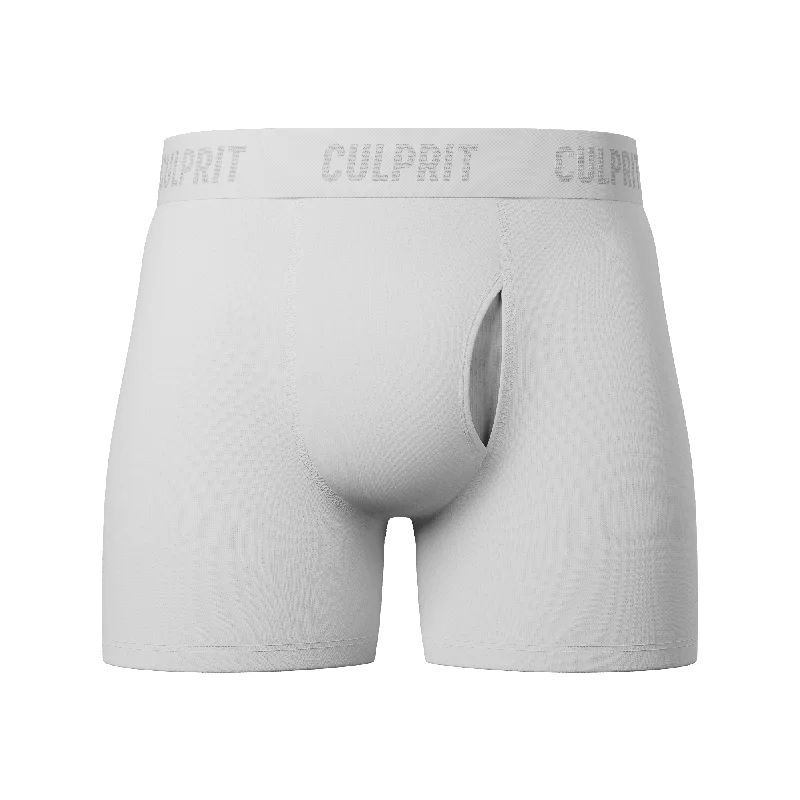 men's soft underwear subscription-White Hot Solid Boxer Briefs w/ fly